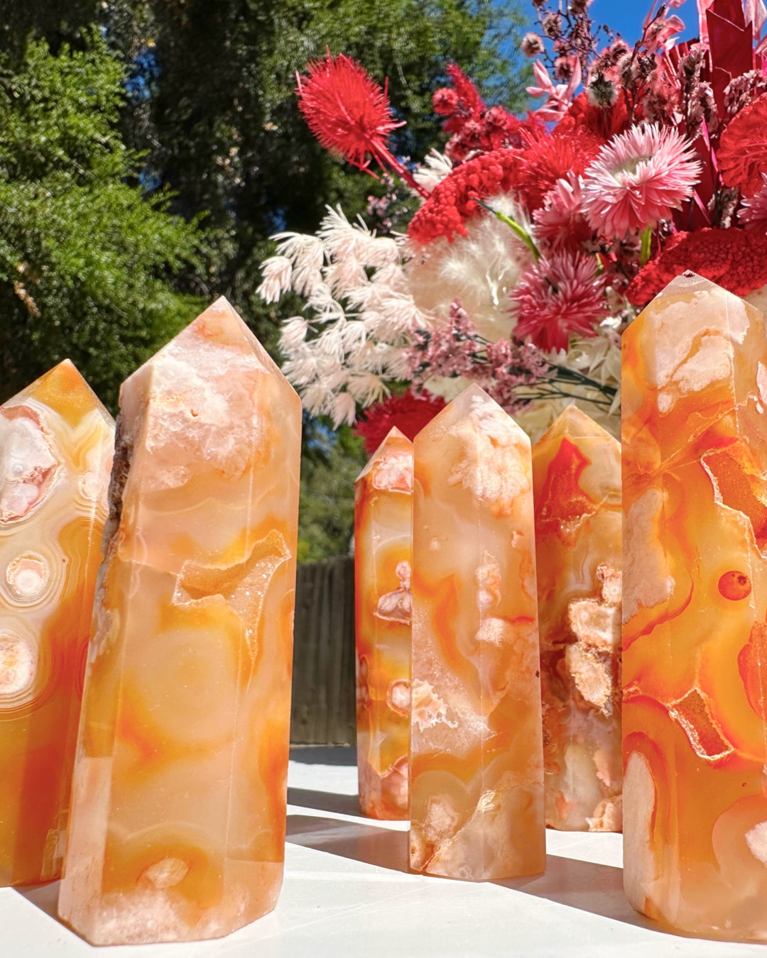 Carnelian Flower Agate Towers Baltic Mermaid