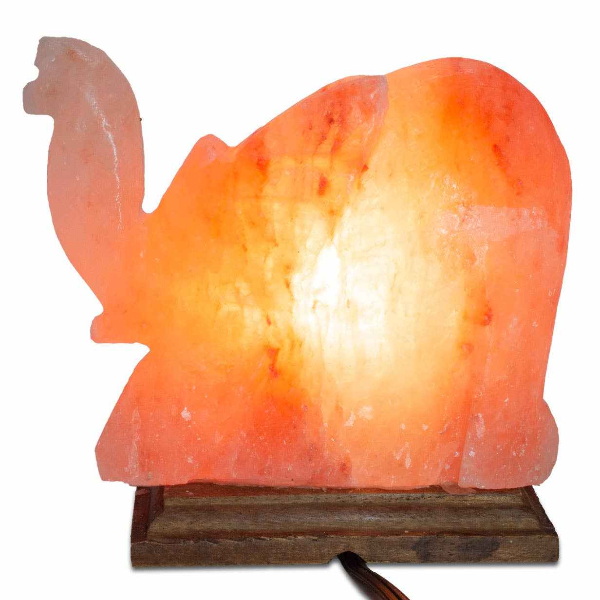 Elephant Shaped Salt Lamp  - 9" avg. - Cord, Bulb, Dimmer Sacred Crystals