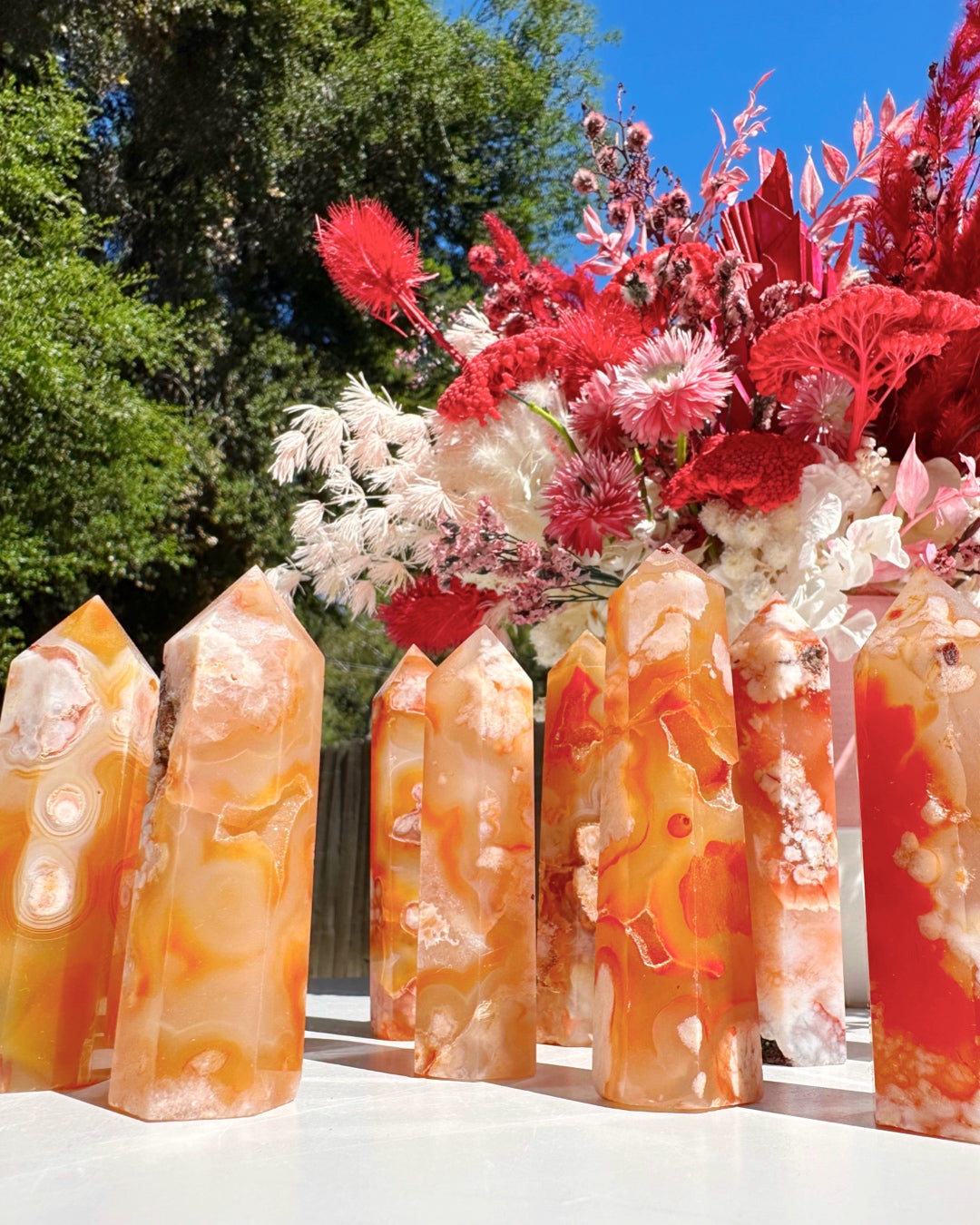 Carnelian Flower Agate Towers Baltic Mermaid