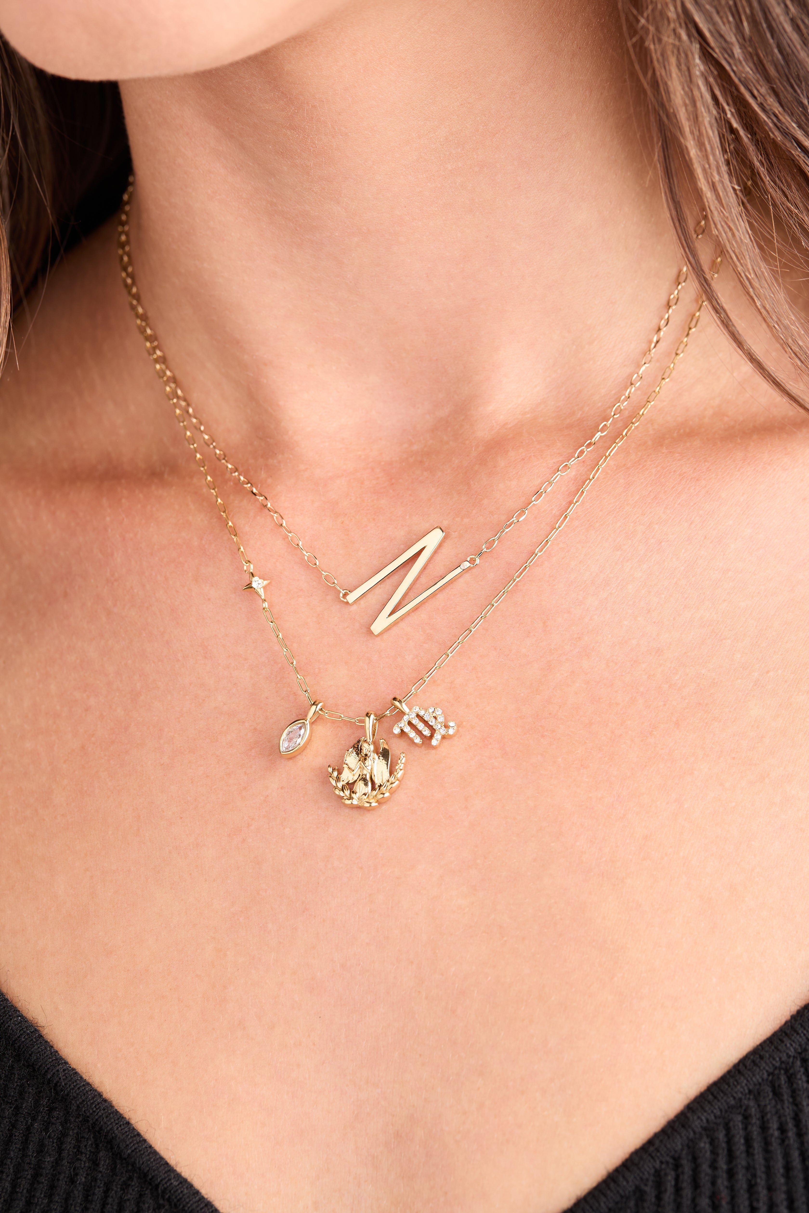 Virgo Zodiac Charm Cluster Necklace ALEX AND ANI
