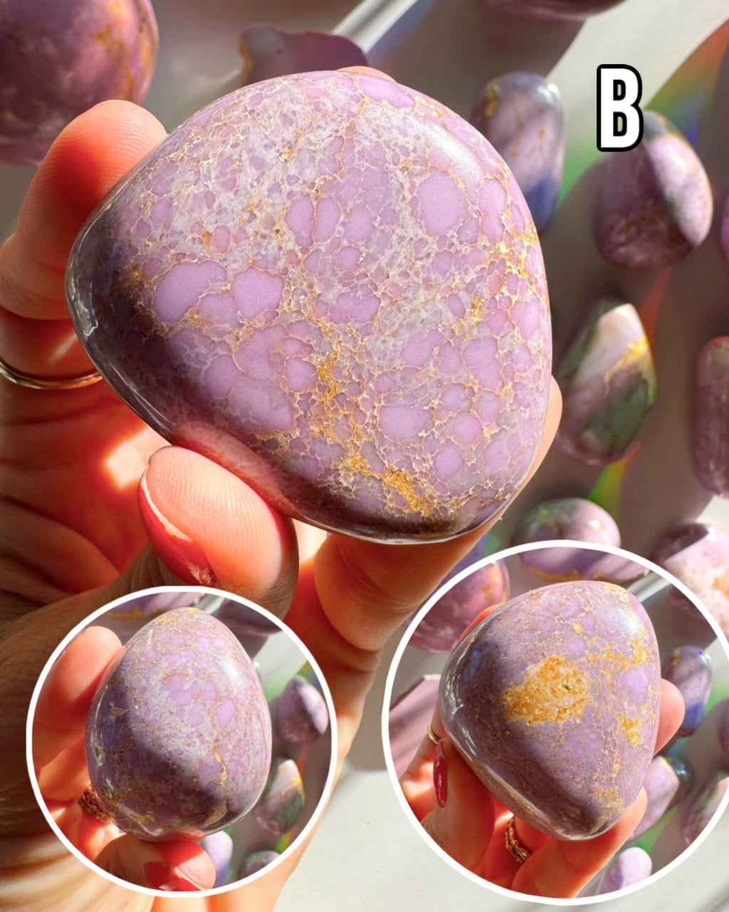Phosphosiderite Palm Stones - AAA Baltic Mermaid