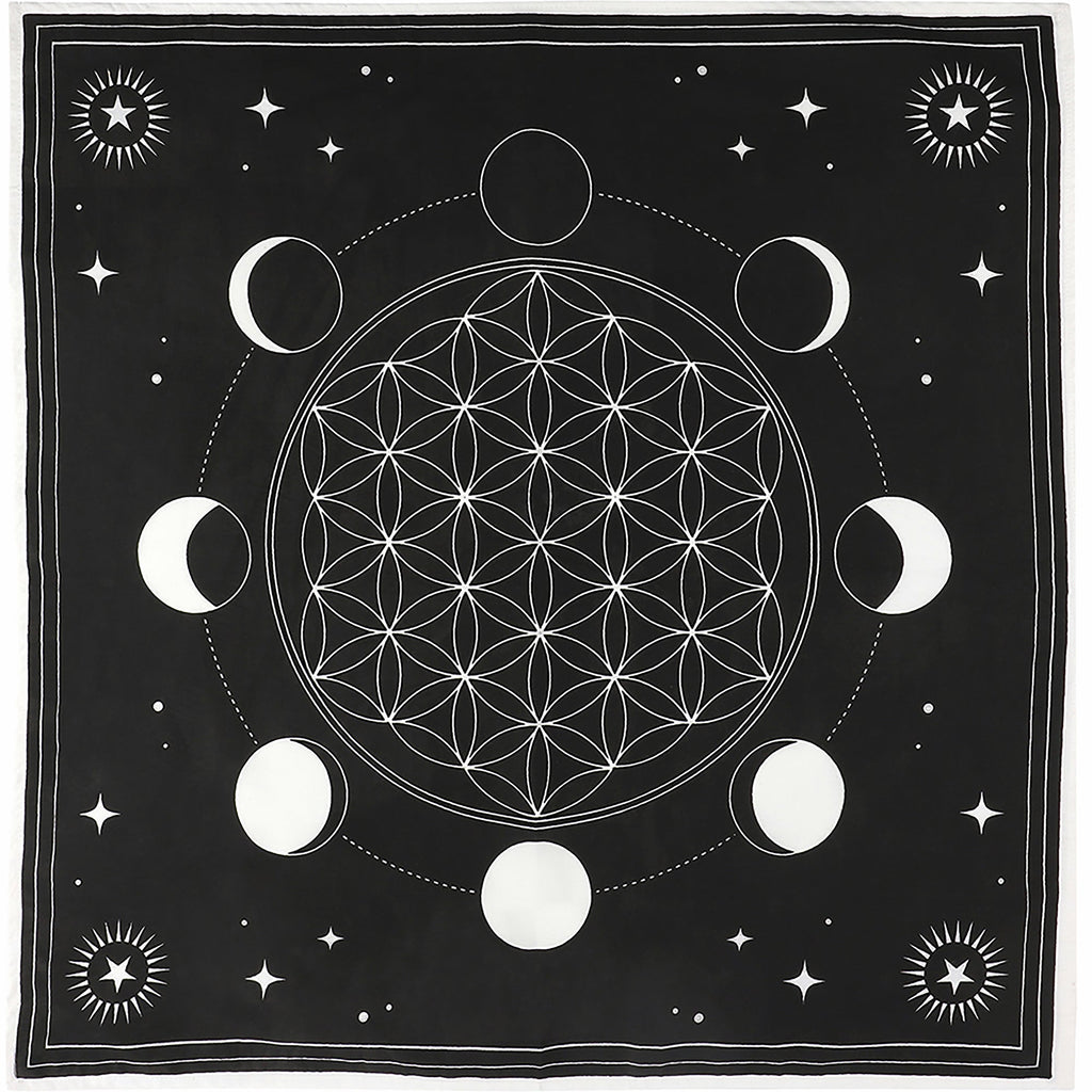 Moon Phases Sacred Geometry Crystal Grid Cloth Enchanted Jewelry & Gifts