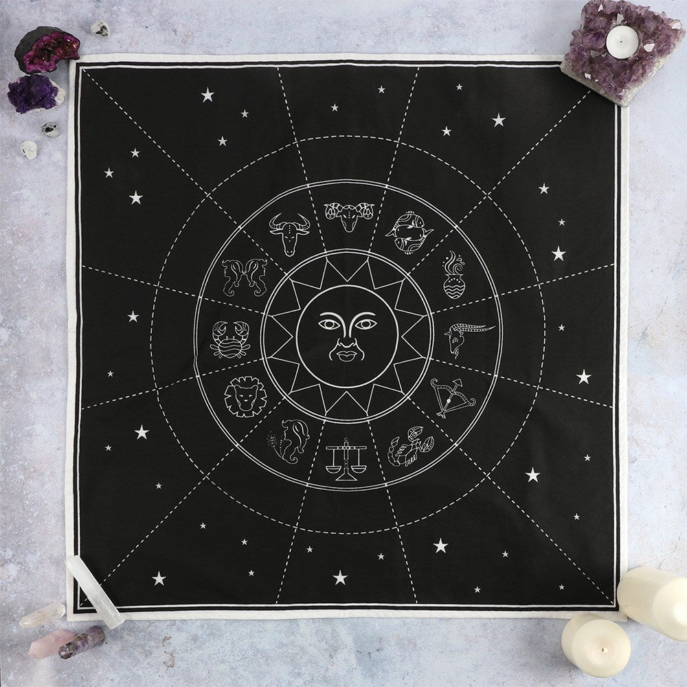 Zodiac Crystal Grid Altar Cloth Enchanted Jewelry & Gifts
