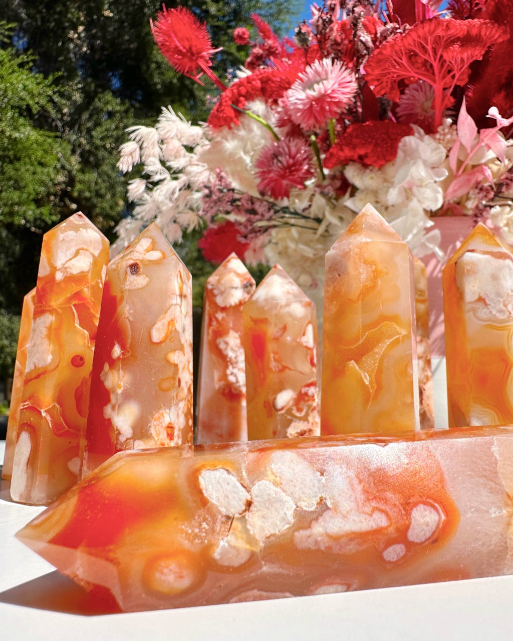 Carnelian Flower Agate Towers Baltic Mermaid