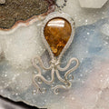 Agate Crystal Wire Wrapped Squid Pendant in Copper Crystal Destiny