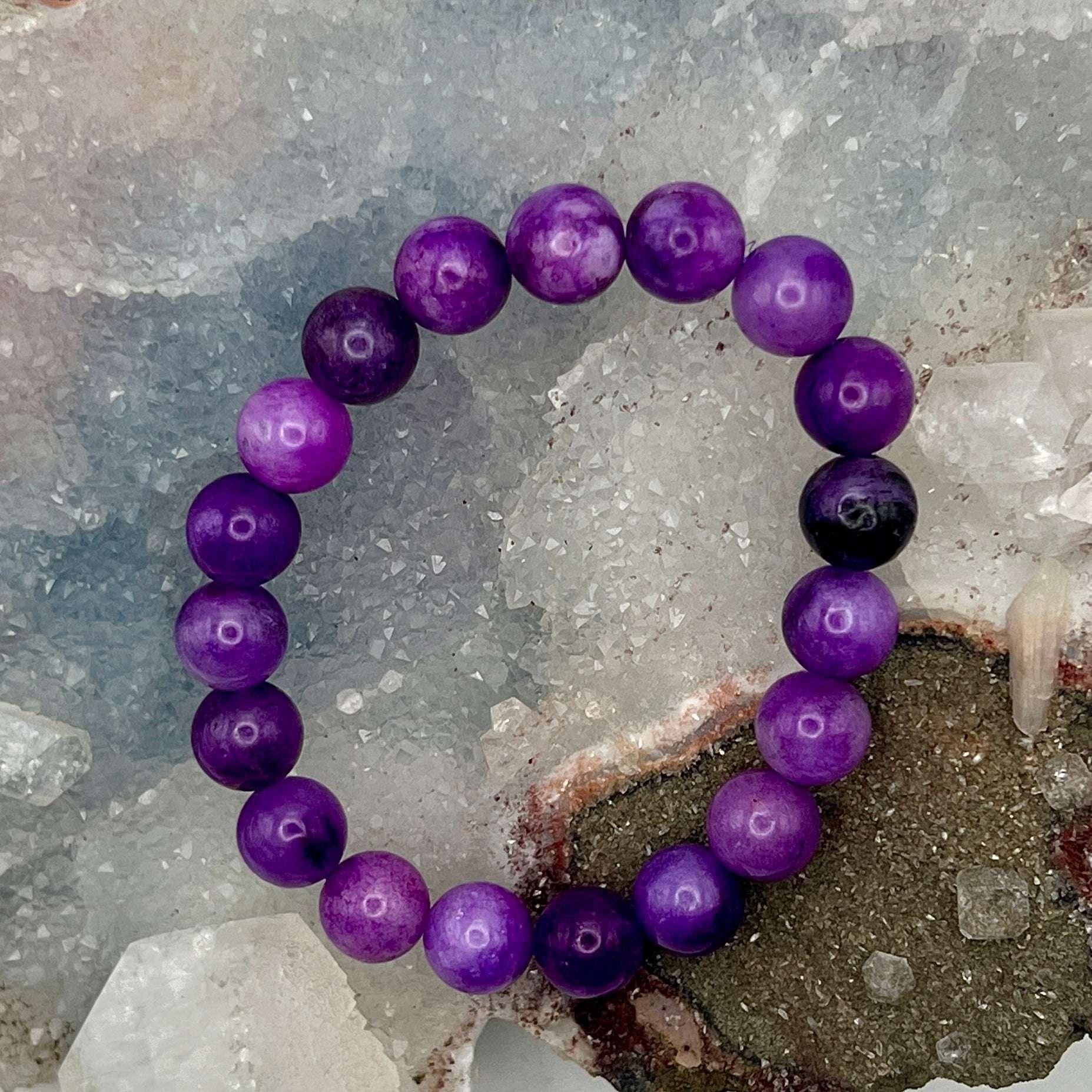 Amethyst Crystal Beaded Bracelet for Calm and Healing Crystal Destiny