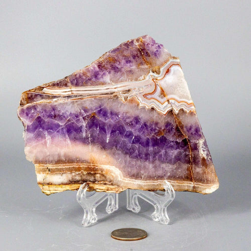 Amethyst Laced Agate Crystal Slab Purple Banded Stone Crystal Destiny