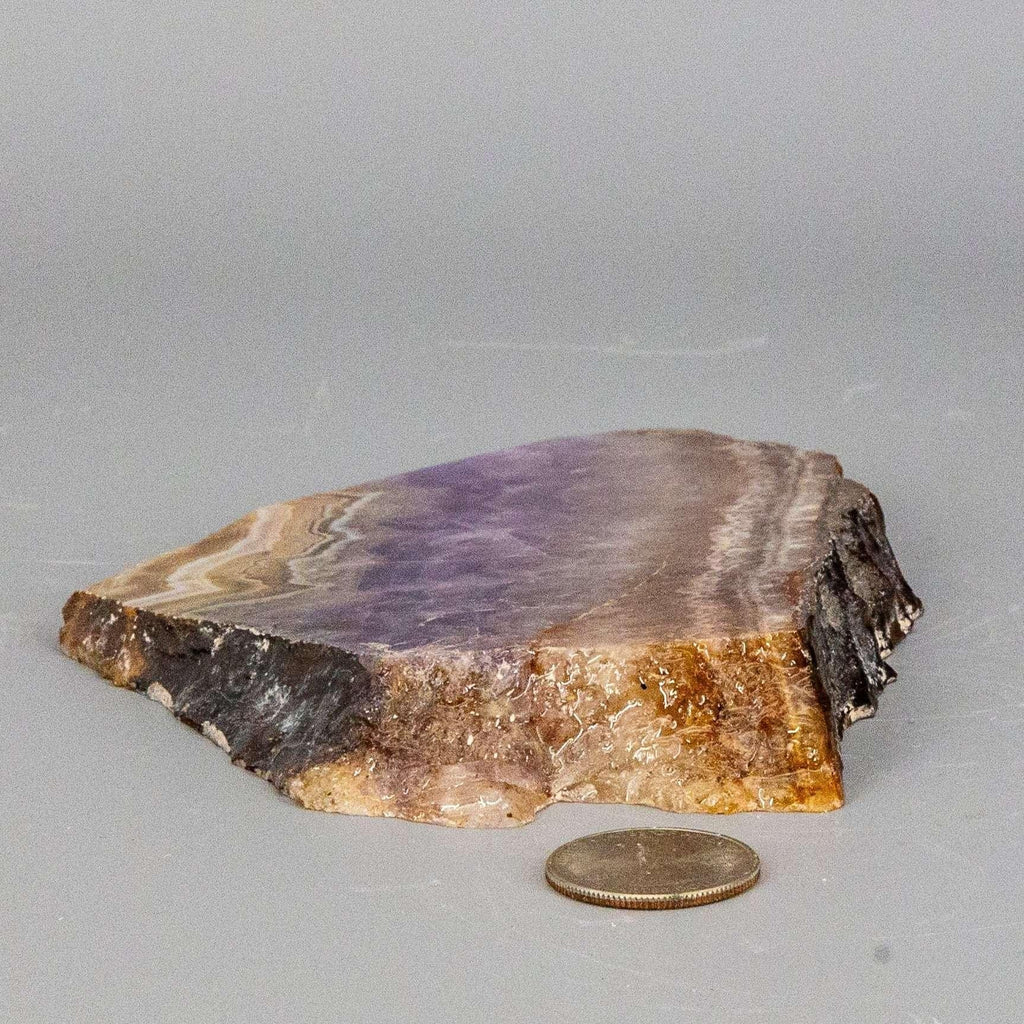 Amethyst Laced Agate Crystal Slab Purple Banded Stone Crystal Destiny
