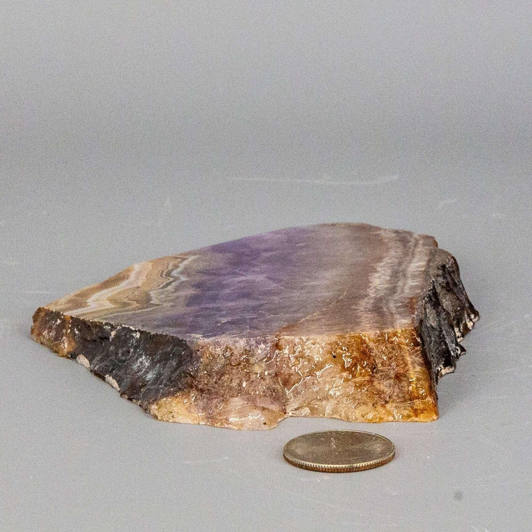 Amethyst Laced Agate Crystal Slab Purple Banded Stone Crystal Destiny