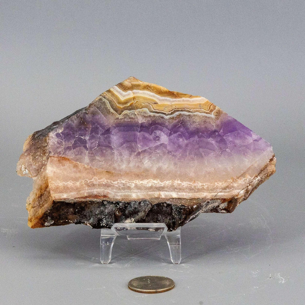 Amethyst Laced Agate Crystal Slab Purple Banded Stone Crystal Destiny