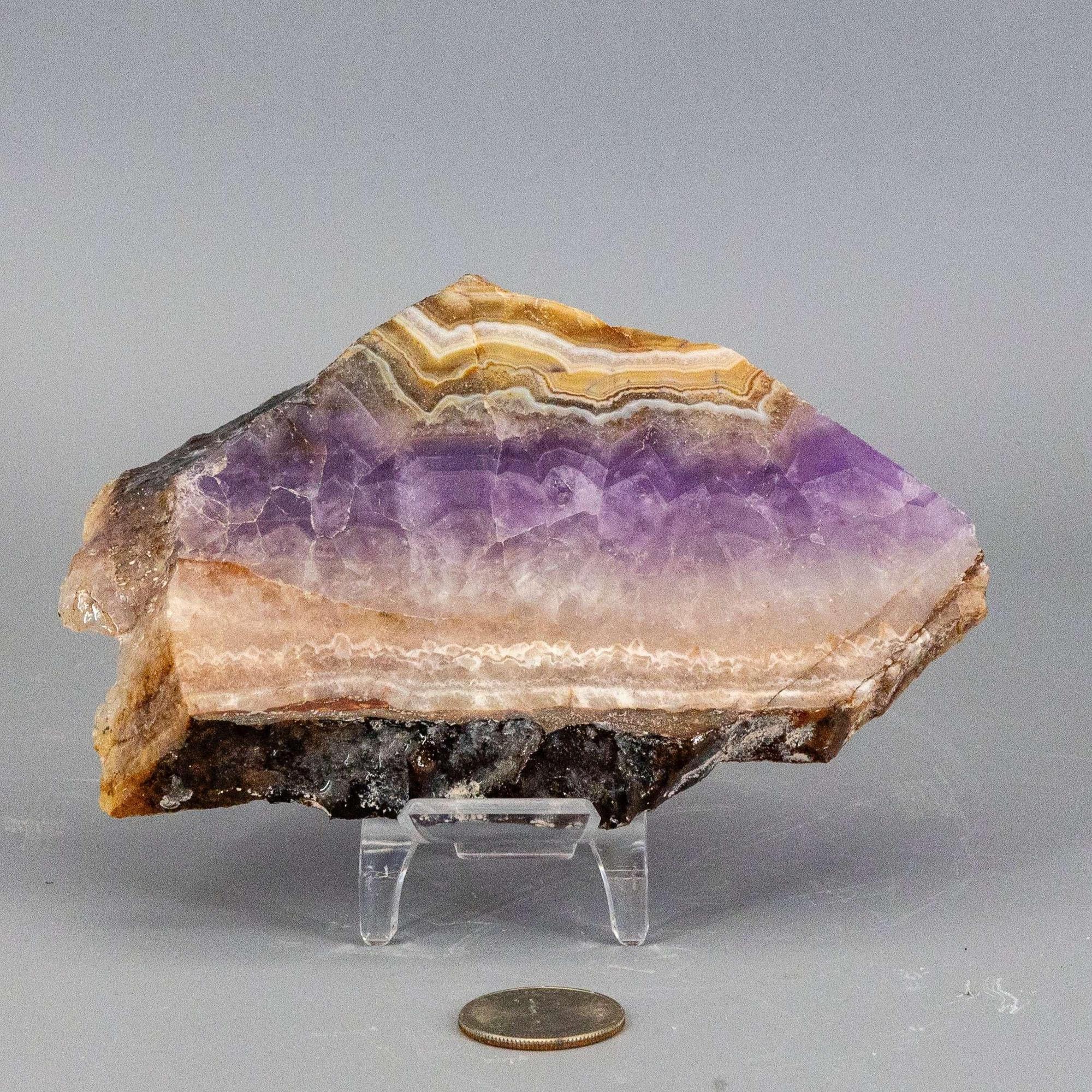 Amethyst Laced Agate Crystal Slab Purple Banded Stone Crystal Destiny