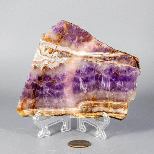 Amethyst Laced Agate Crystal Slab Purple Banded Stone Crystal Destiny