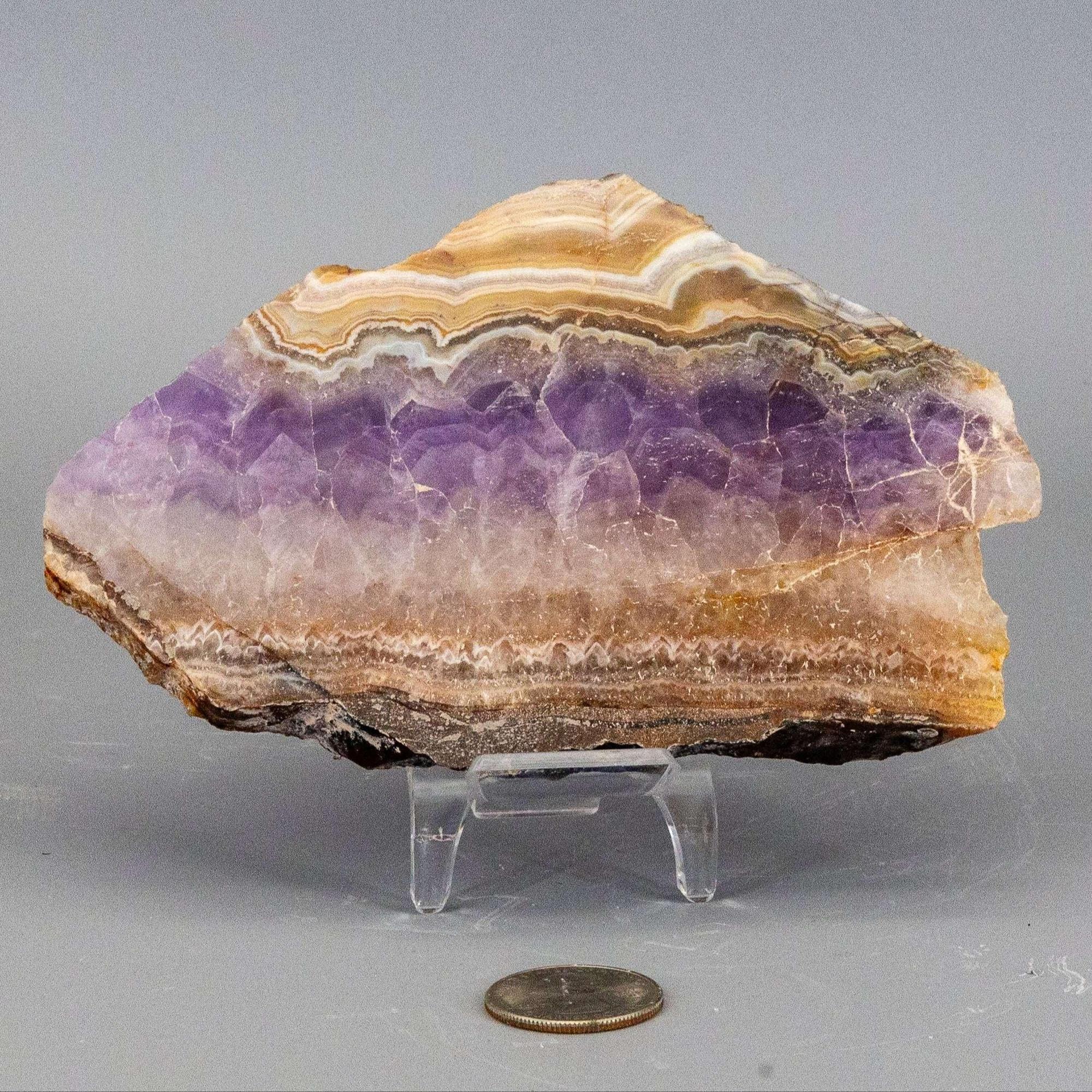 Amethyst Laced Agate Crystal Slab Purple Banded Stone Crystal Destiny