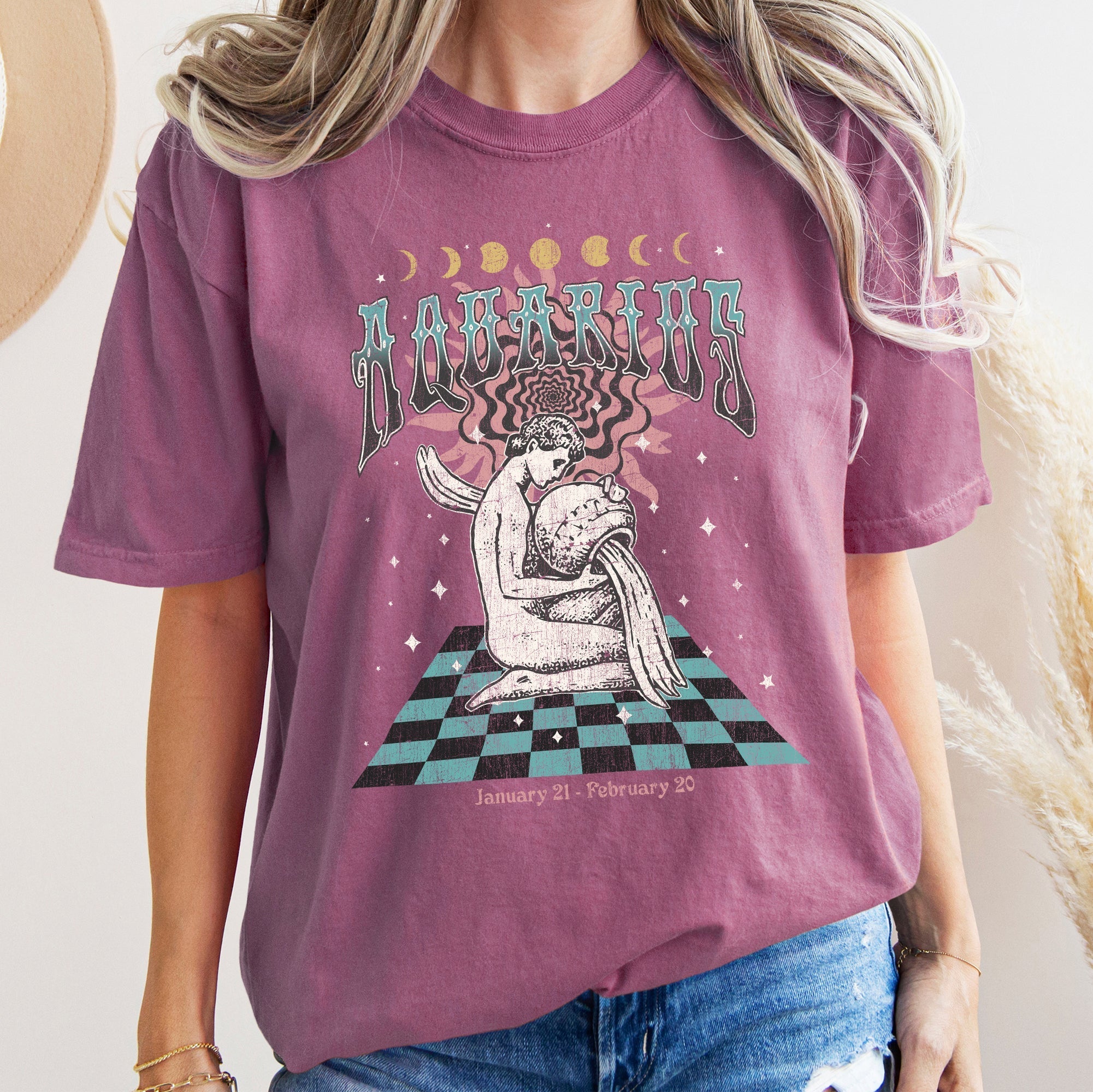 Aquarius Zodiac Comfort Colors Tees, Horoscope, Astrology Refinery No. 1