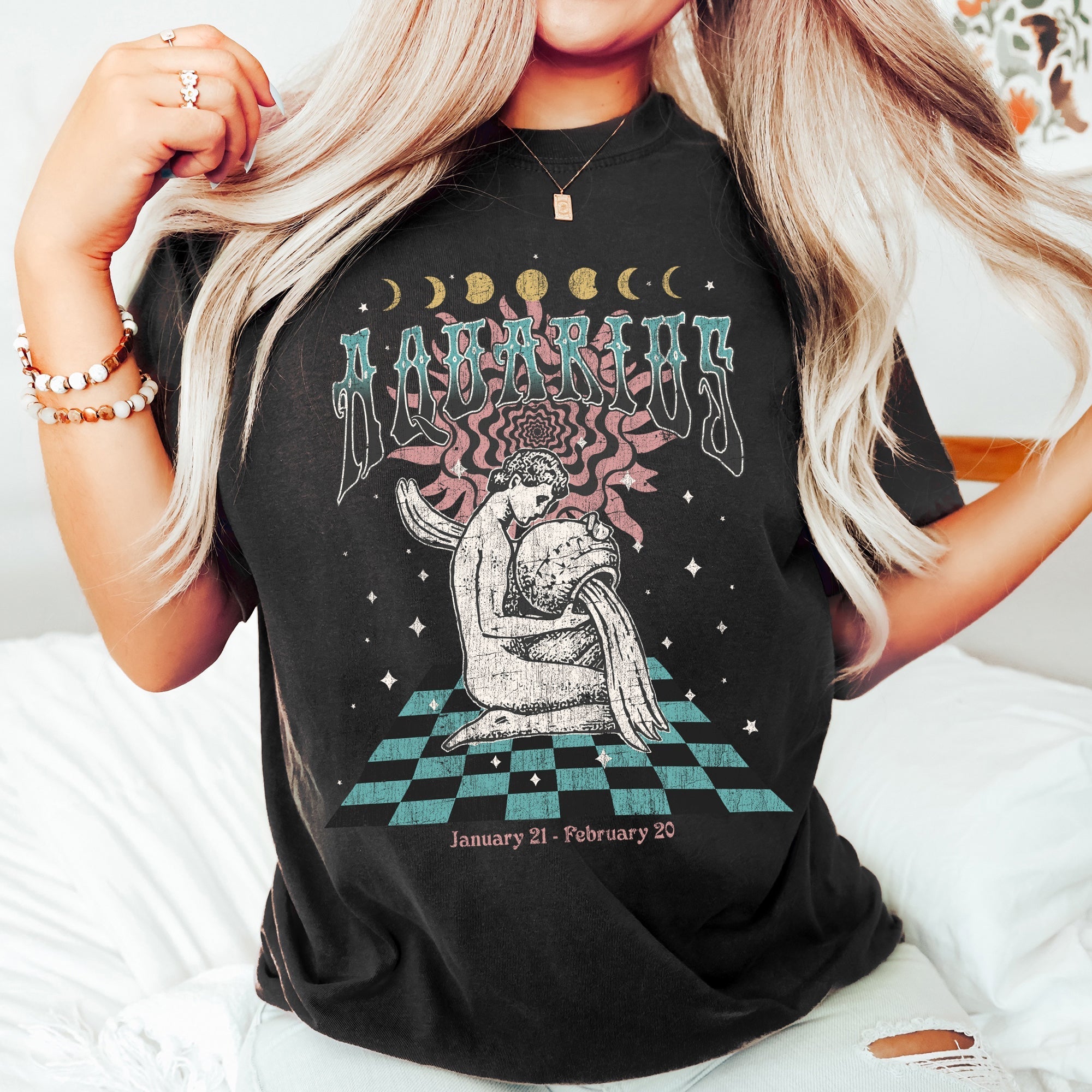 Aquarius Zodiac Comfort Colors Tees, Horoscope, Astrology Refinery No. 1