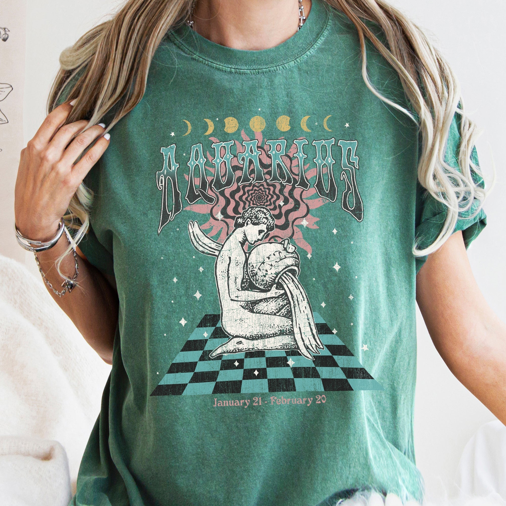Aquarius Zodiac Comfort Colors Tees, Horoscope, Astrology Refinery No. 1
