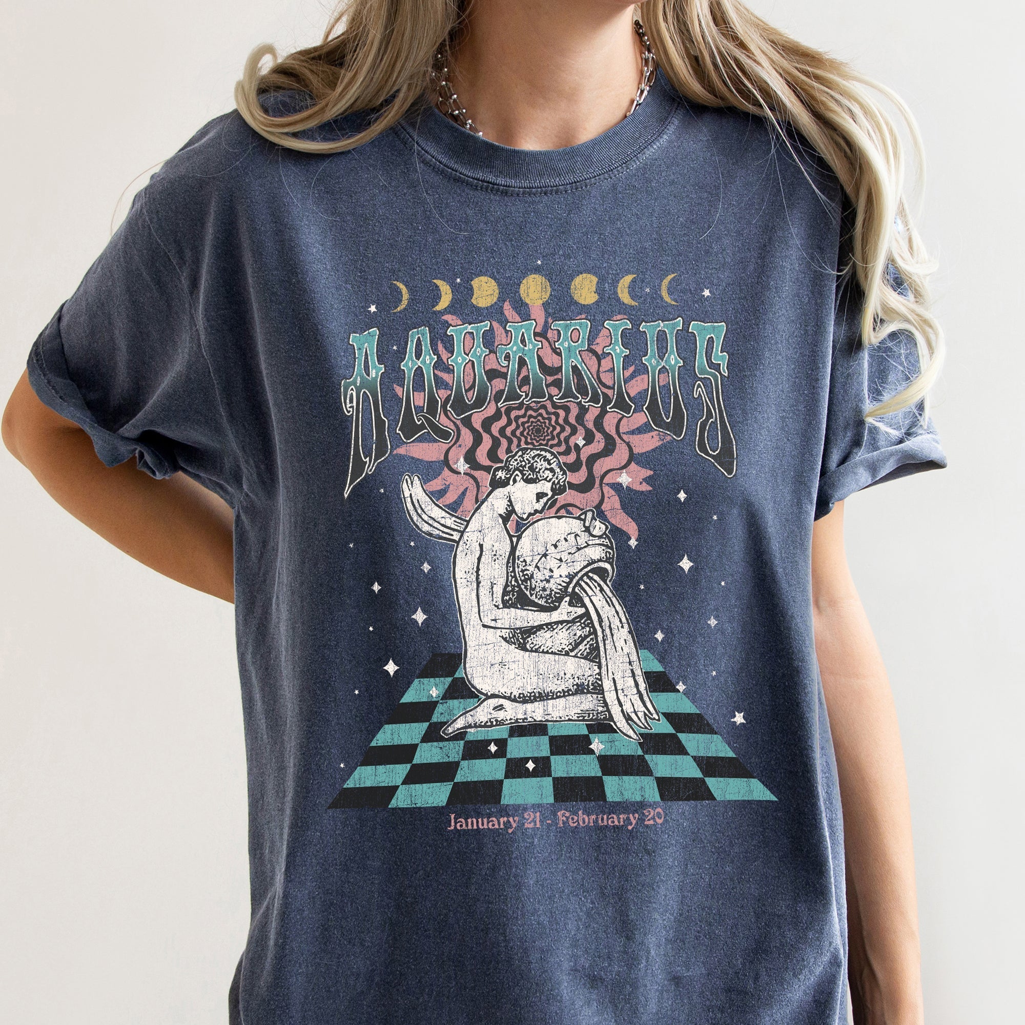 Aquarius Zodiac Comfort Colors Tees, Horoscope, Astrology Refinery No. 1