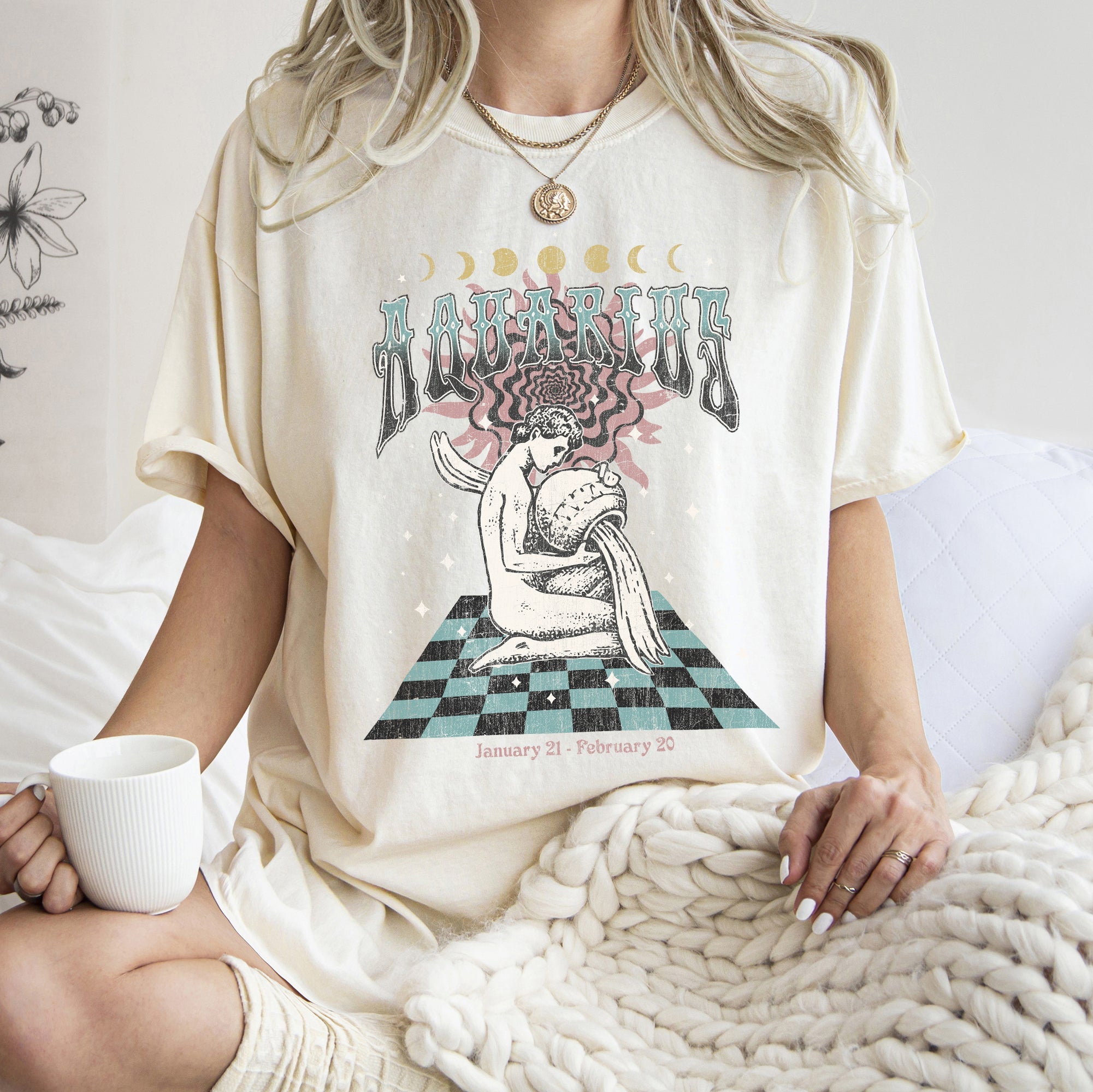 Aquarius Zodiac Comfort Colors Tees, Horoscope, Astrology Refinery No. 1
