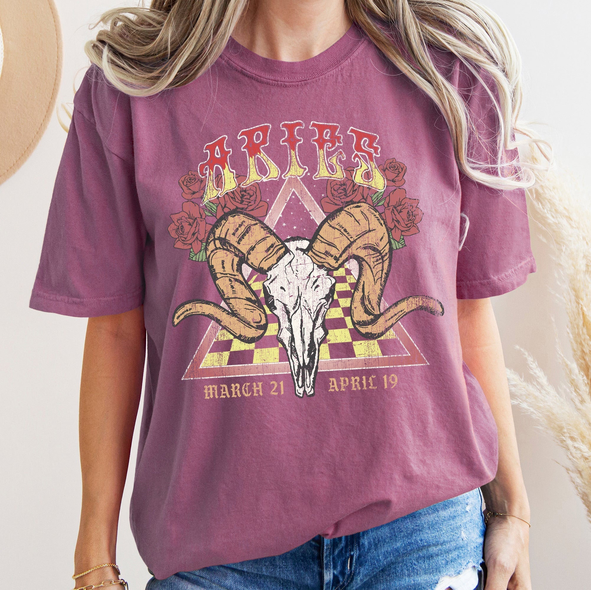 Aries Zodiac Comfort Colors Tees, Horoscope, Astrology Refinery No. 1