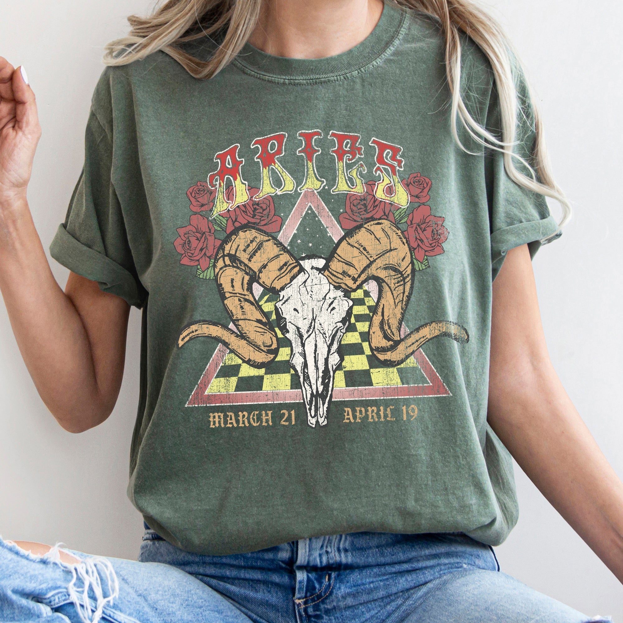 Aries Zodiac Comfort Colors Tees, Horoscope, Astrology Refinery No. 1
