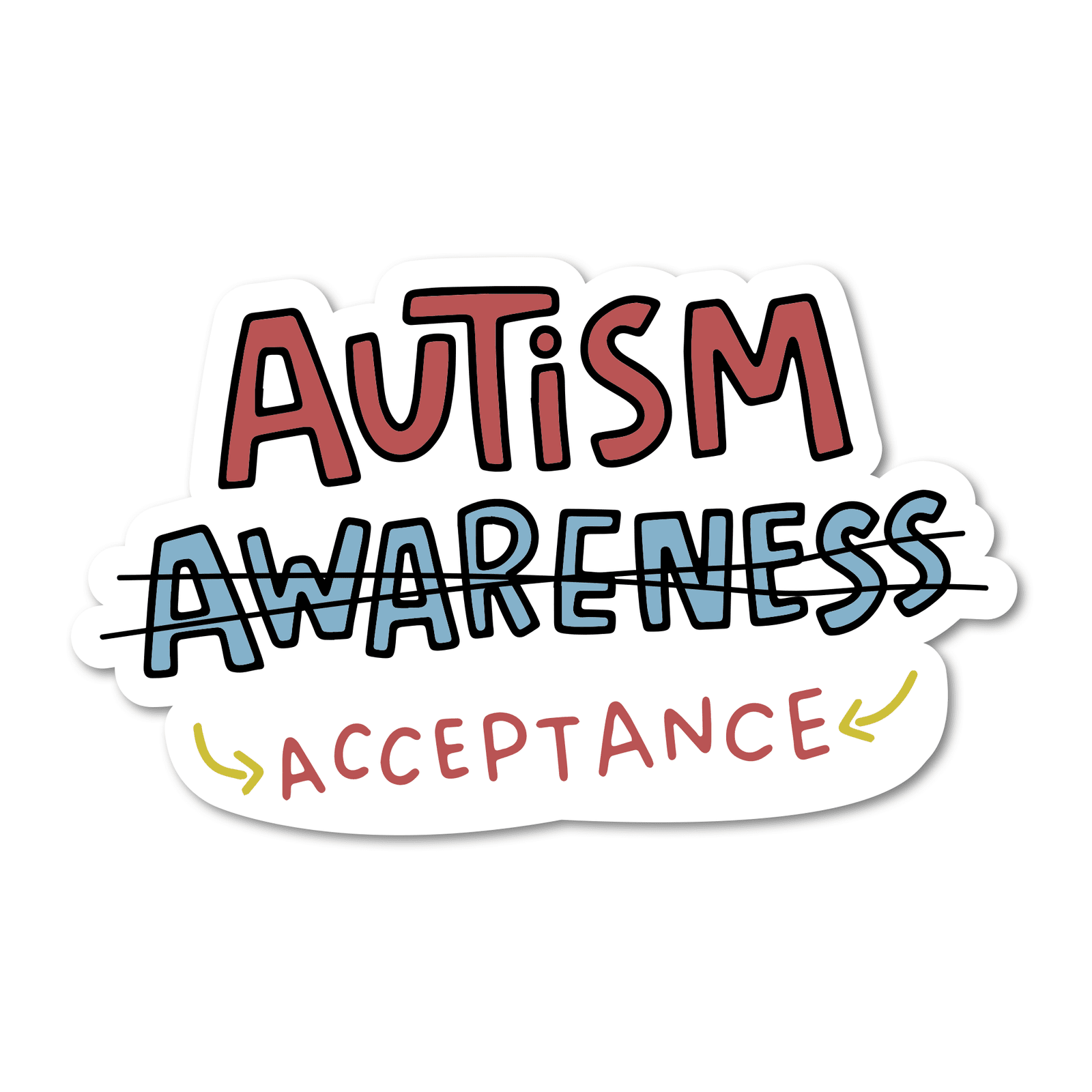 Autism Acceptance Vinyl Sticker Mouthy Broad