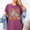 Autumn Botanical Floral Pressed Flowers Pumpkins Thanksgiving Harvest Comfort Colors Tee Refinery No. 1