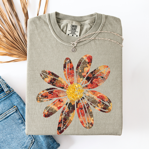 Autumn Flower Beautiful Fall Floral Vintage Boho Garden Illustration Comfort Colors Tee Refinery No. 1