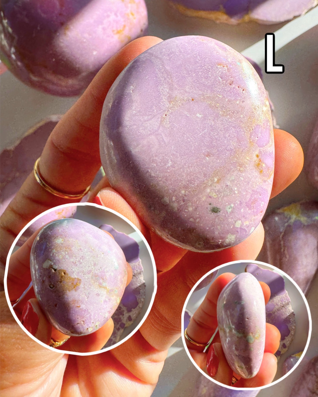 Phosphosiderite Palm Stones - AAA Baltic Mermaid