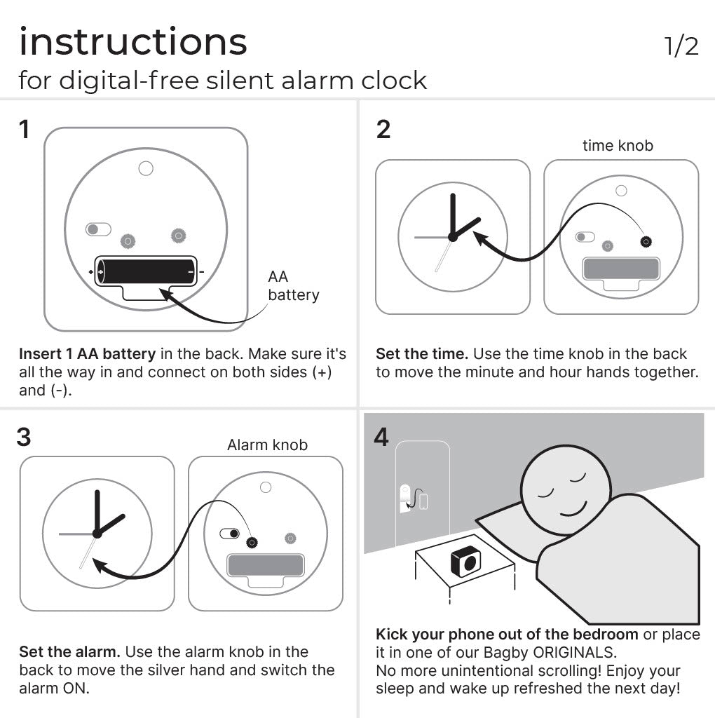 Bagby CLASSIC - Silent Alarm Clock Bagby