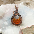 Baltic Amber Crystal Wire Wrapped Pendant in Copper Crystal Destiny