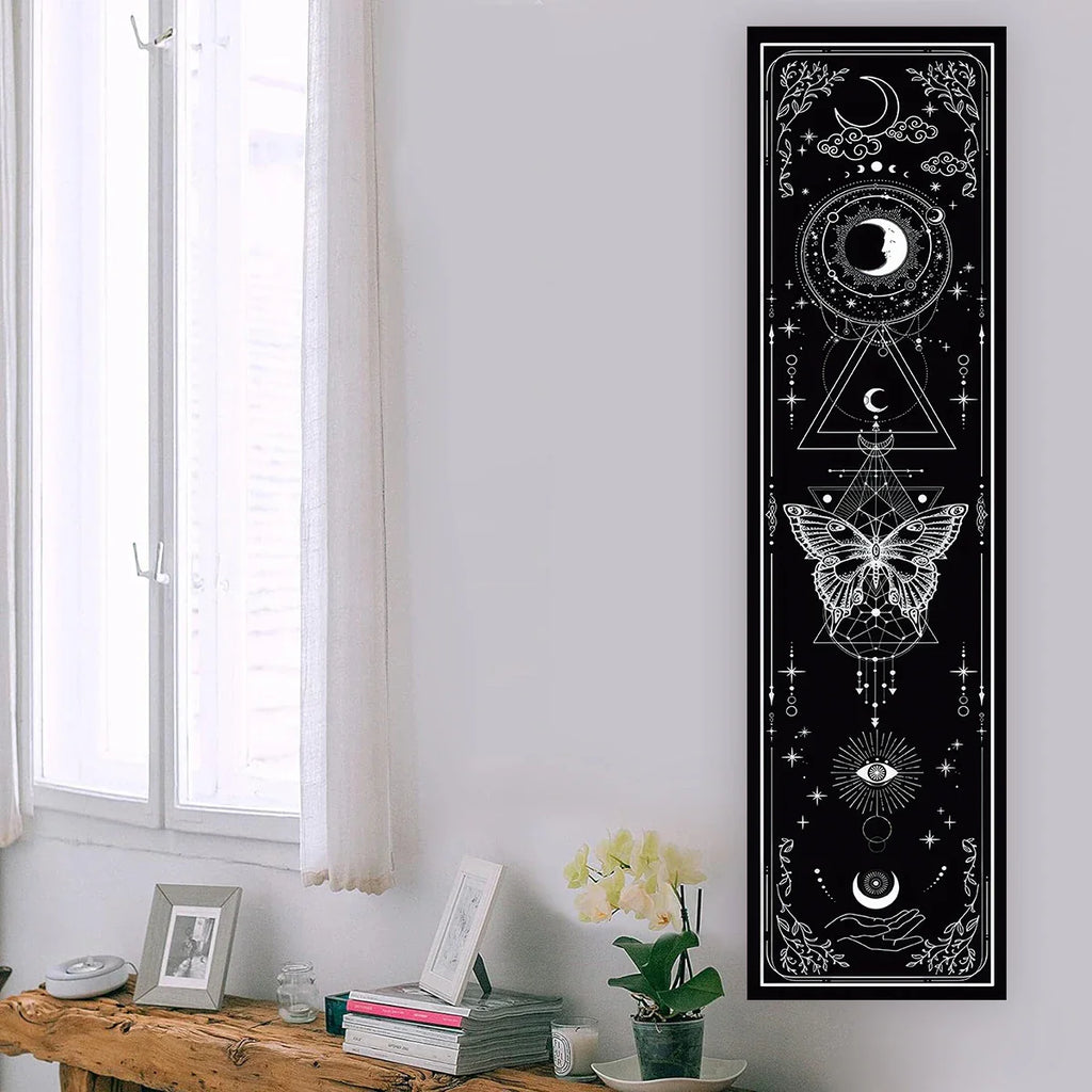 Witchy Sun & Moon Banner Tapestry Green Witch Creations
