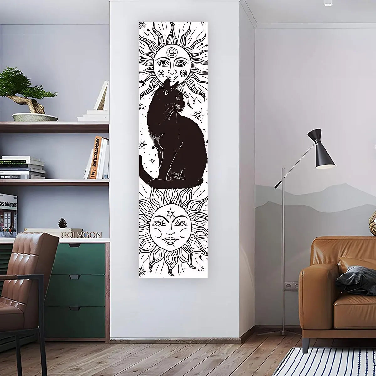 Witchy Sun & Moon Banner Tapestry Green Witch Creations