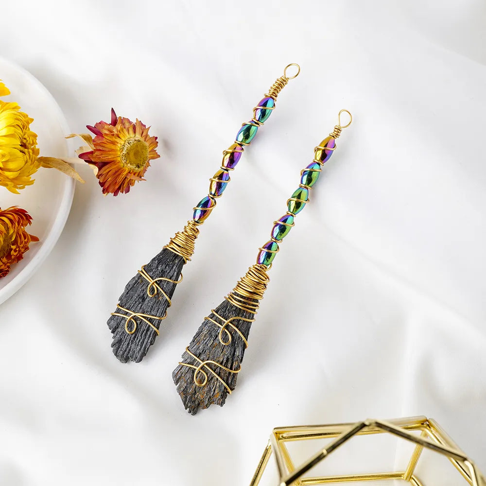 Crystal Wire Wrap Brooms Green Witch Creations