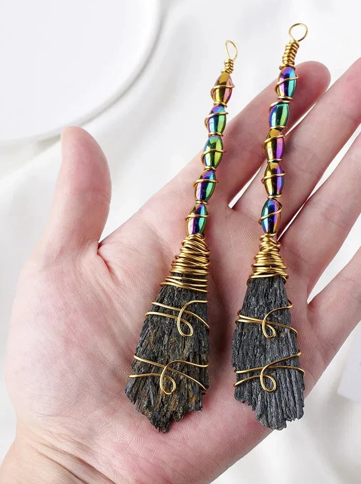 Crystal Wire Wrap Brooms Green Witch Creations