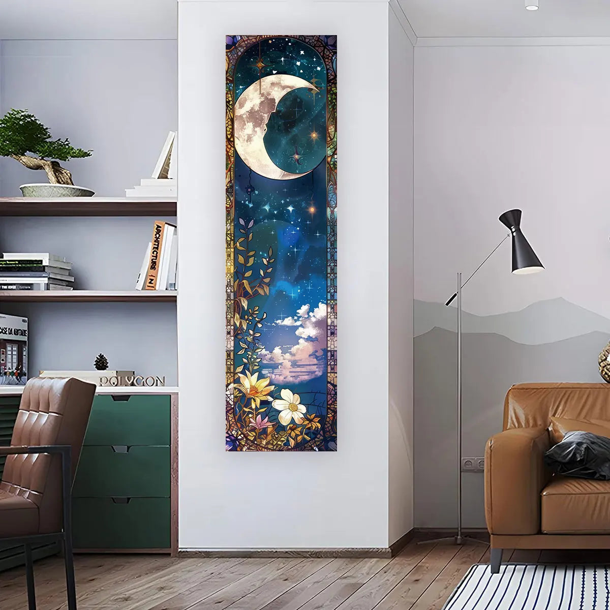 Witchy Sun & Moon Banner Tapestry Green Witch Creations