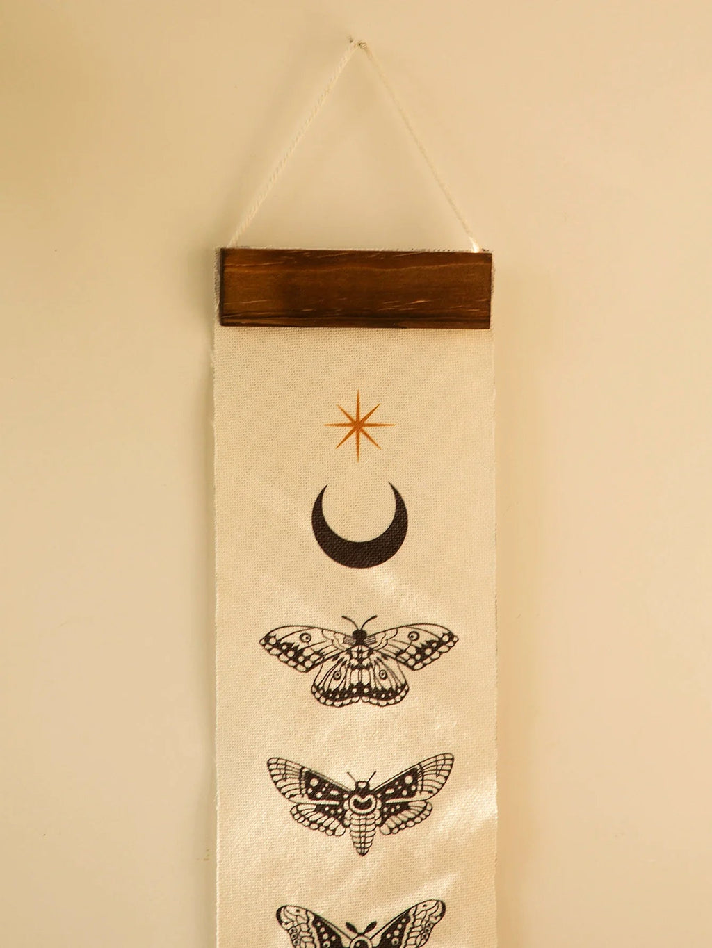 Butterfly & Moon Phase Banner Tapestry Green Witch Creations