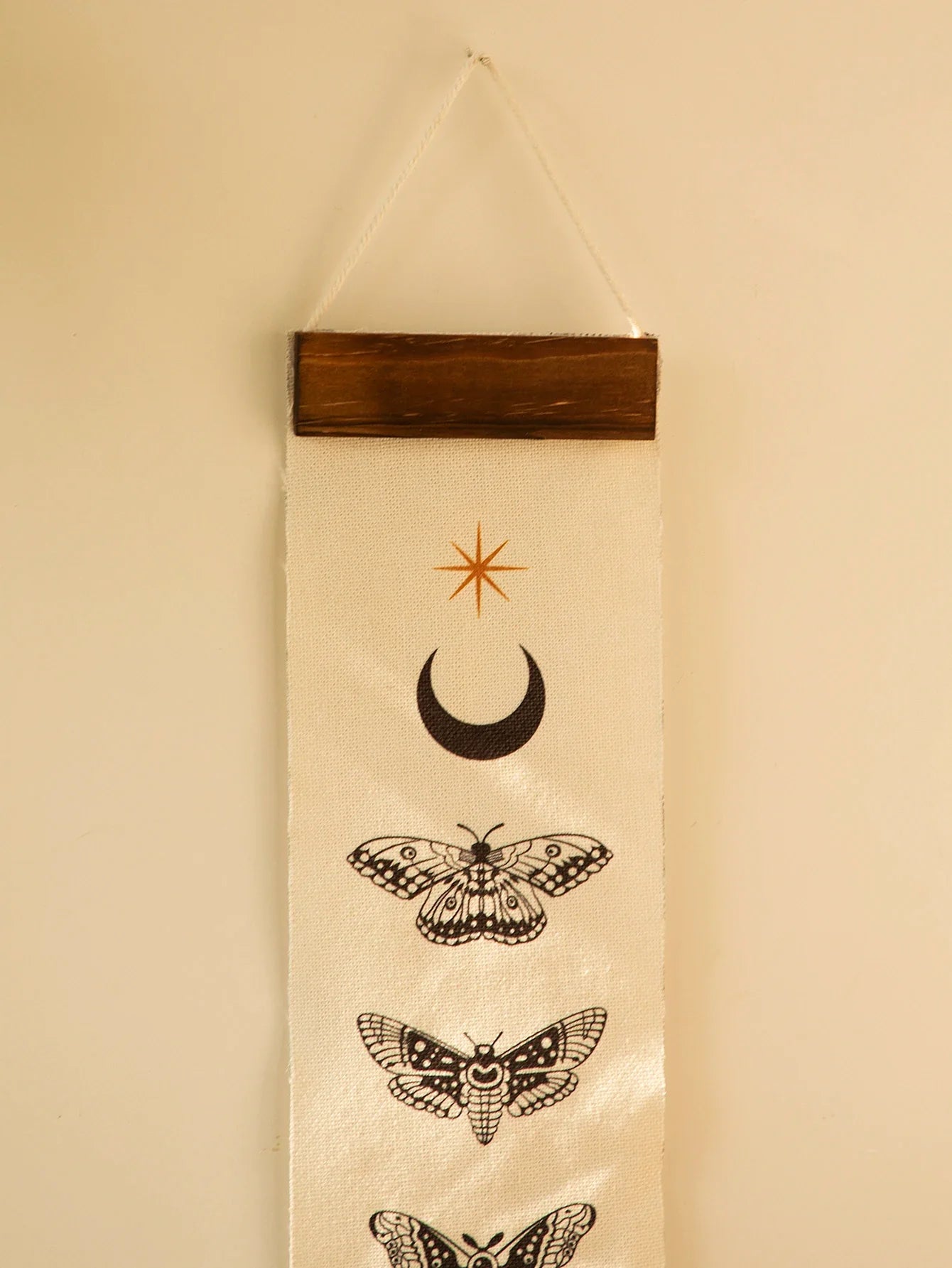 Butterfly & Moon Phase Banner Tapestry Green Witch Creations