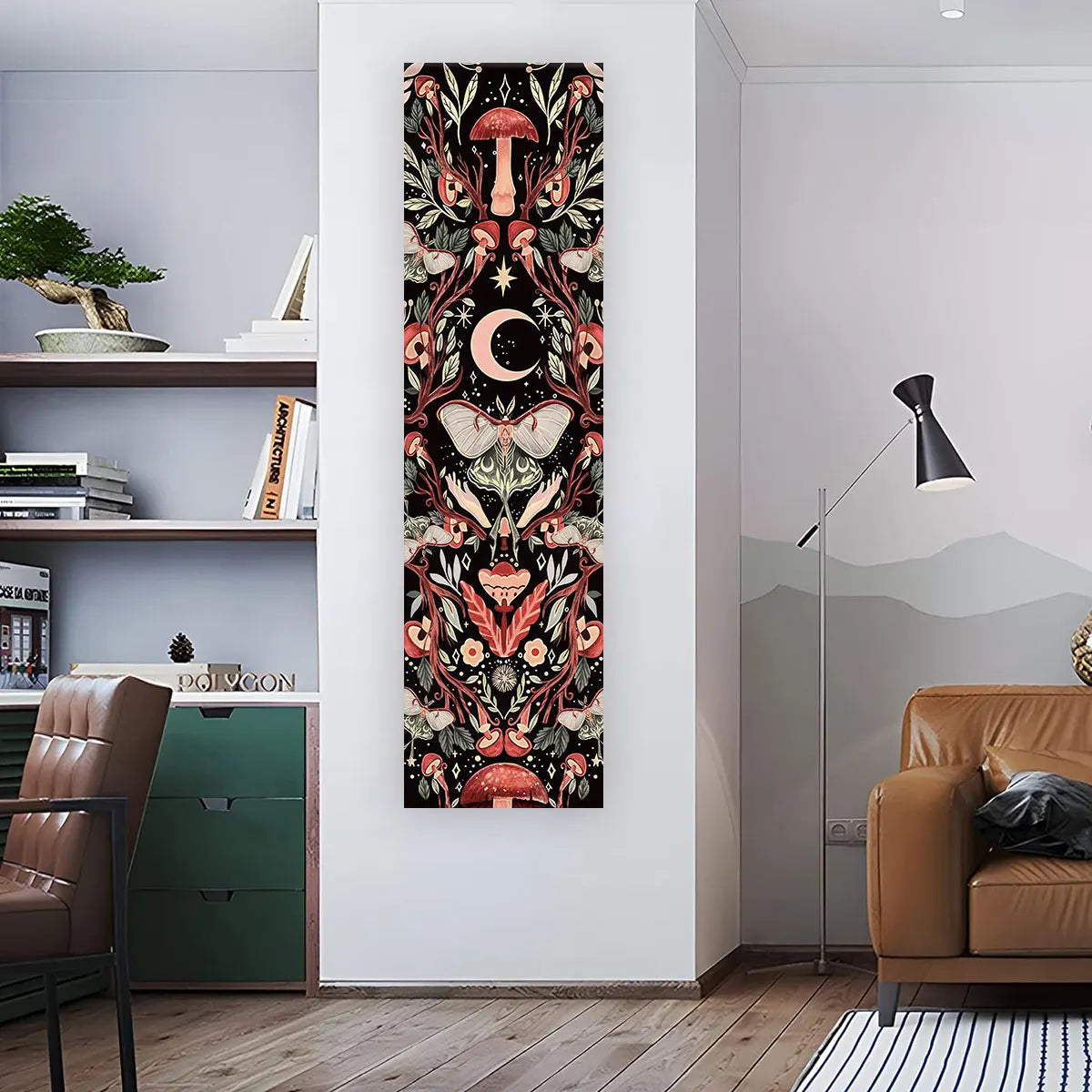 Witchy Sun & Moon Banner Tapestry Green Witch Creations