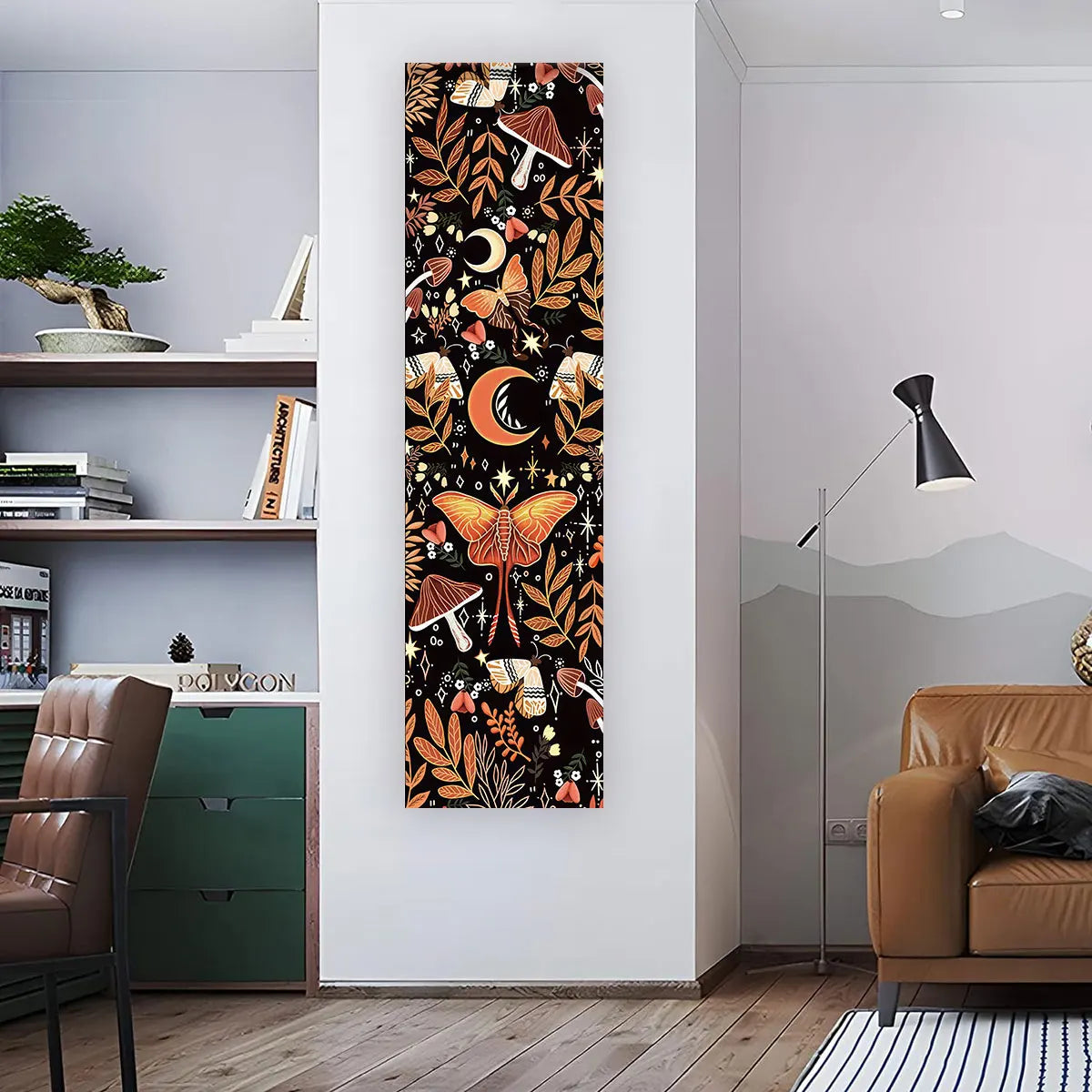 Witchy Sun & Moon Banner Tapestry Green Witch Creations