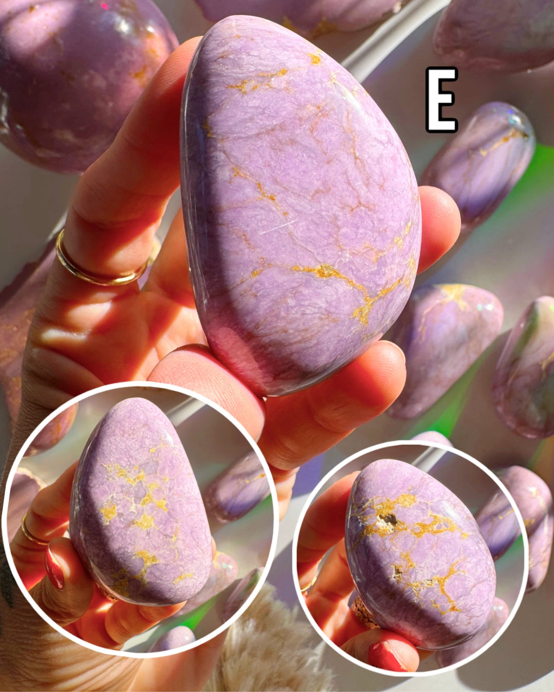 Phosphosiderite Palm Stones - AAA Baltic Mermaid