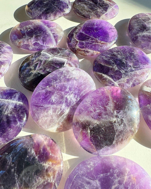 Amethyst Flat Palm Stones Baltic Mermaid