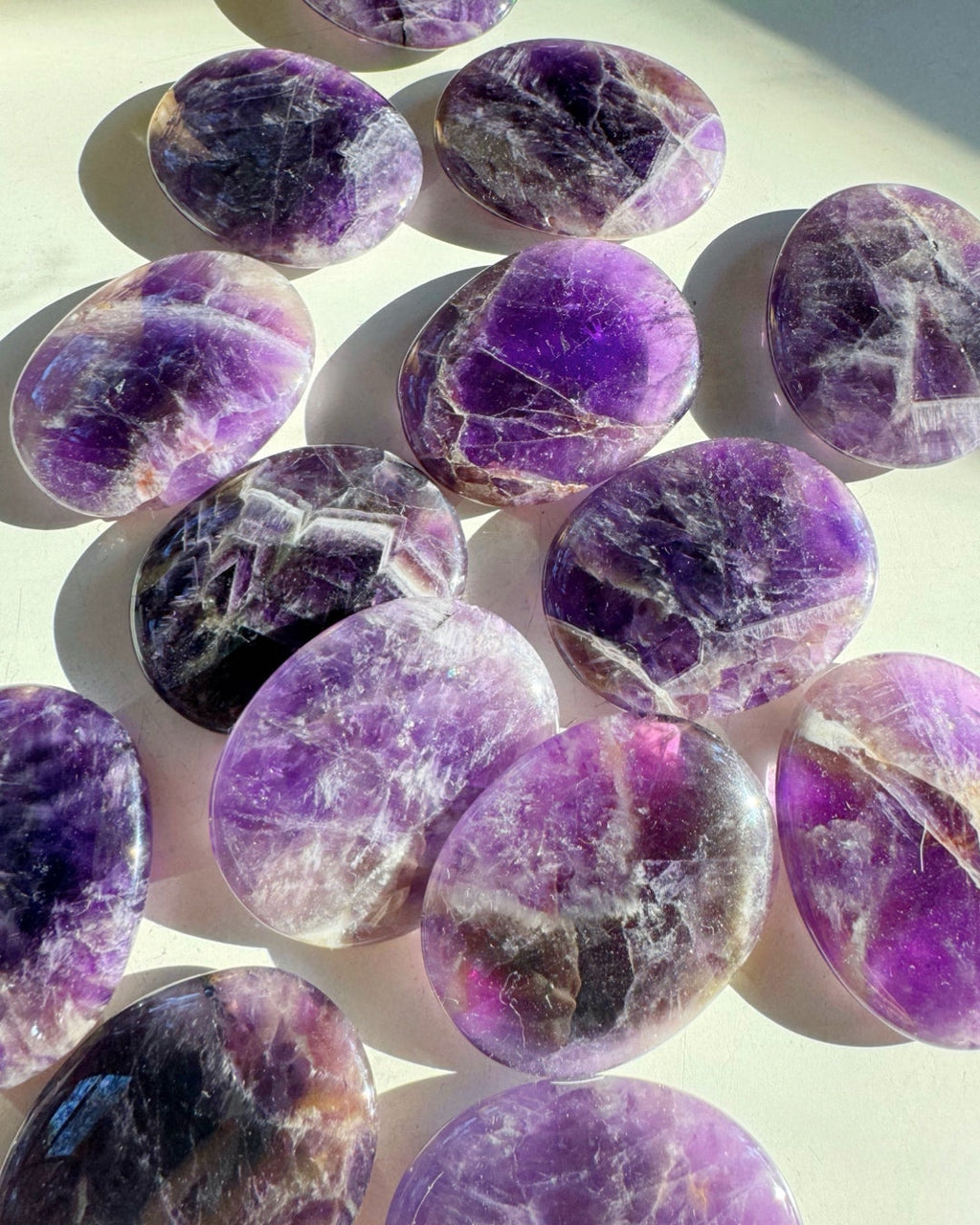 Amethyst Flat Palm Stones Baltic Mermaid