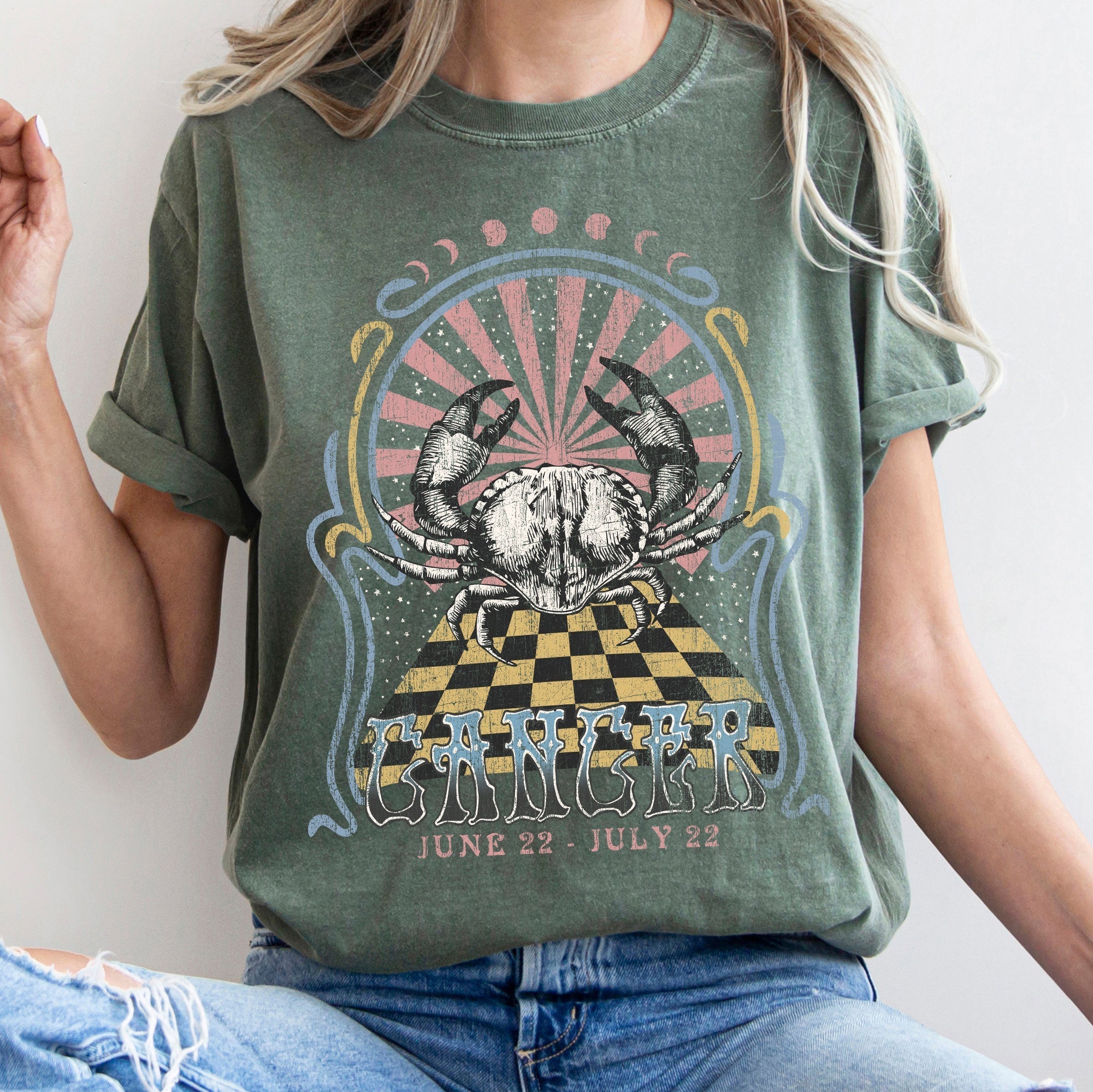 Cancer Zodiac Comfort Colors Tees, Horoscope, Astrology Refinery No. 1