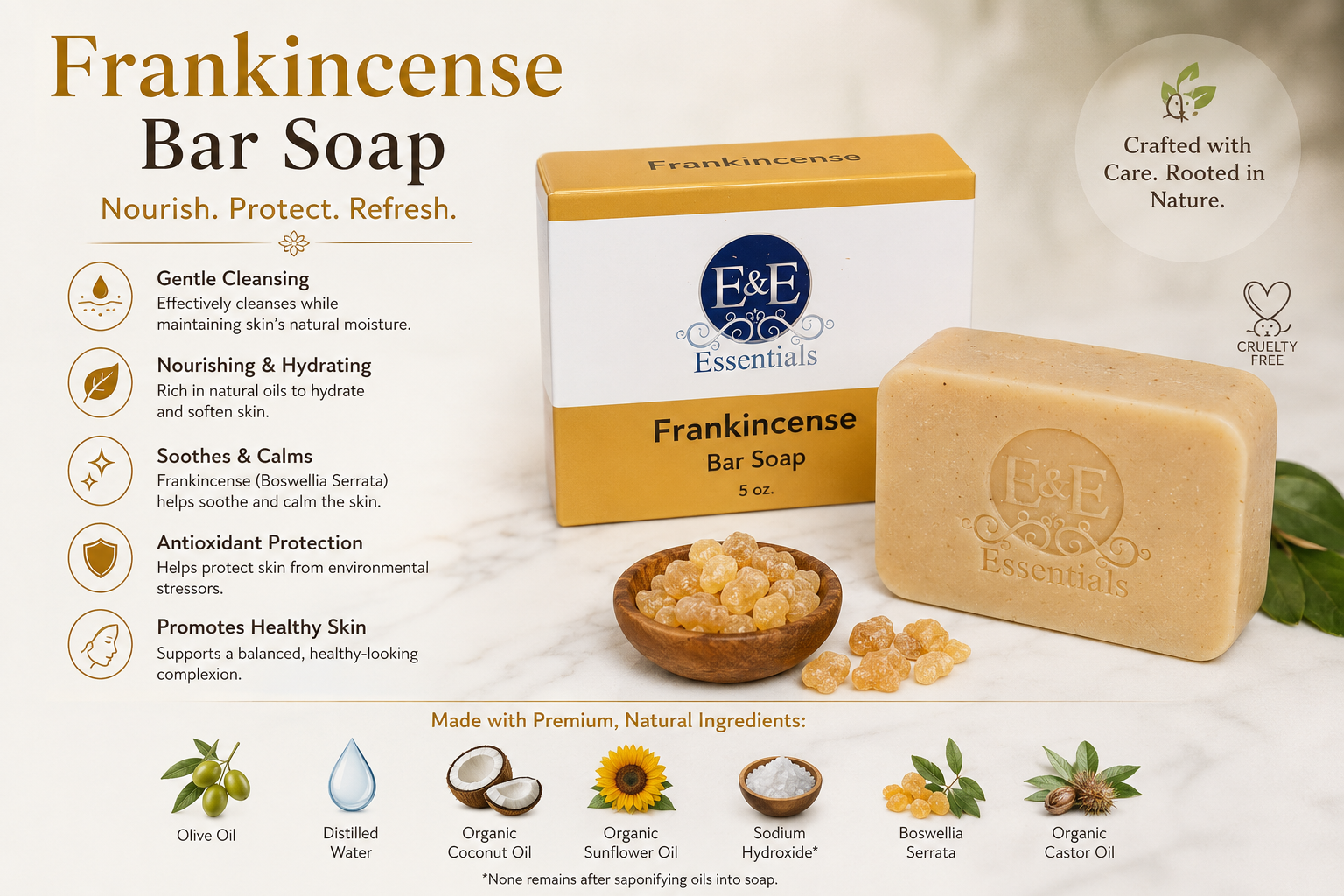 Frankincense Bar Soap E & E Essentials