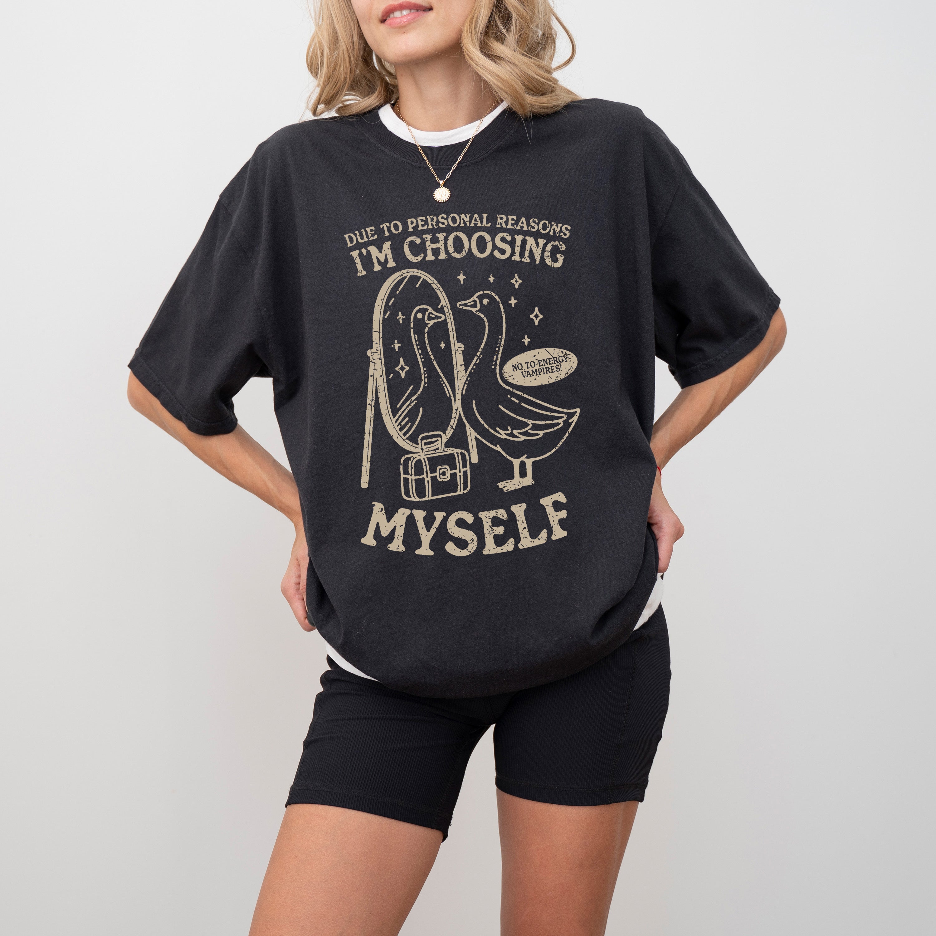Choosing Myself, Good, Mental Health, Self Care, Funny, Aesthetic, Meme, Tshirt Comfort Colors T-Shirt Refinery No. 1