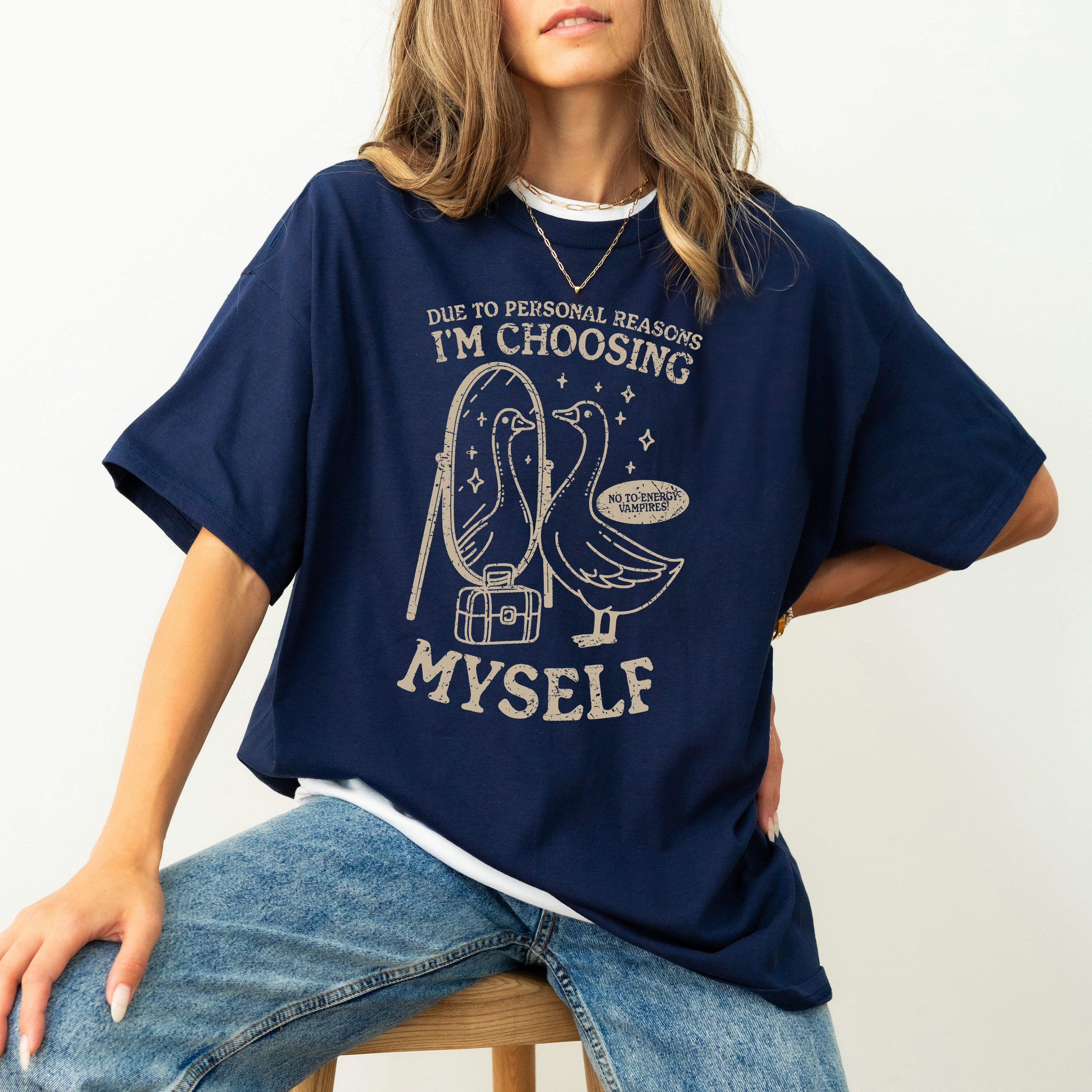 Choosing Myself, Good, Mental Health, Self Care, Funny, Aesthetic, Meme, Tshirt Comfort Colors T-Shirt Refinery No. 1