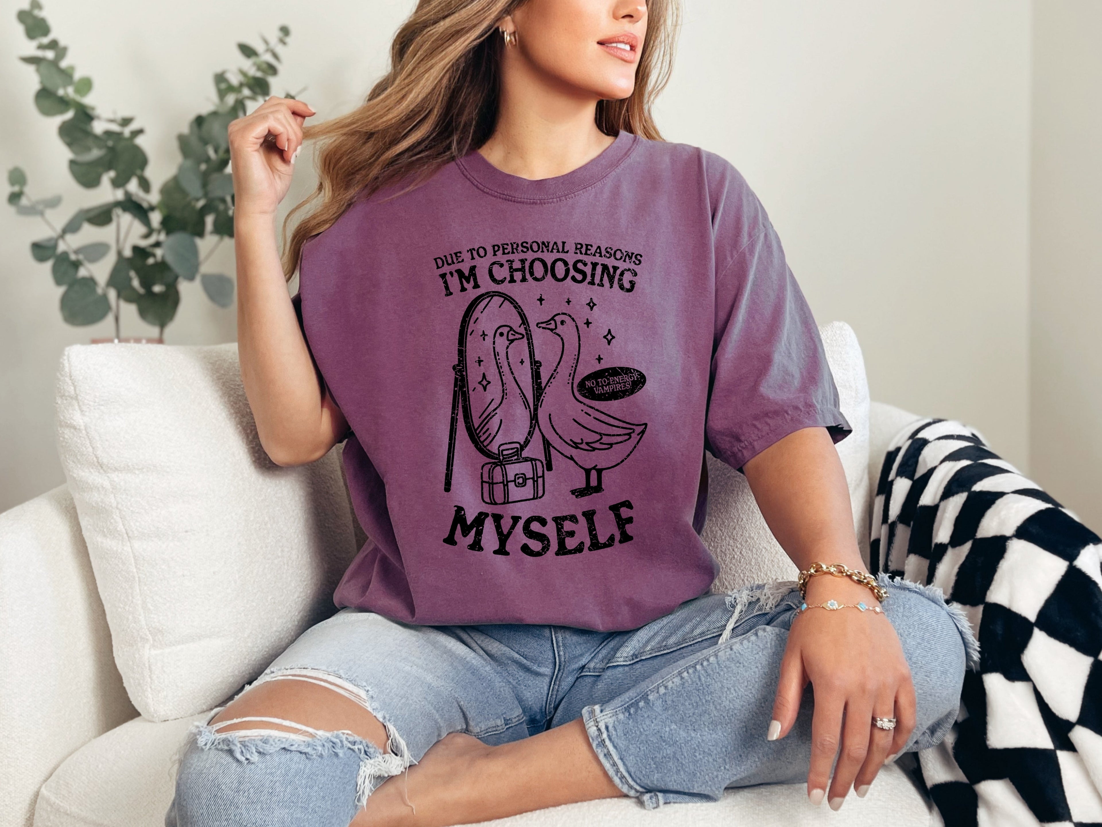 Choosing Myself, Good, Mental Health, Self Care, Funny, Aesthetic, Meme, Tshirt Comfort Colors T-Shirt Refinery No. 1