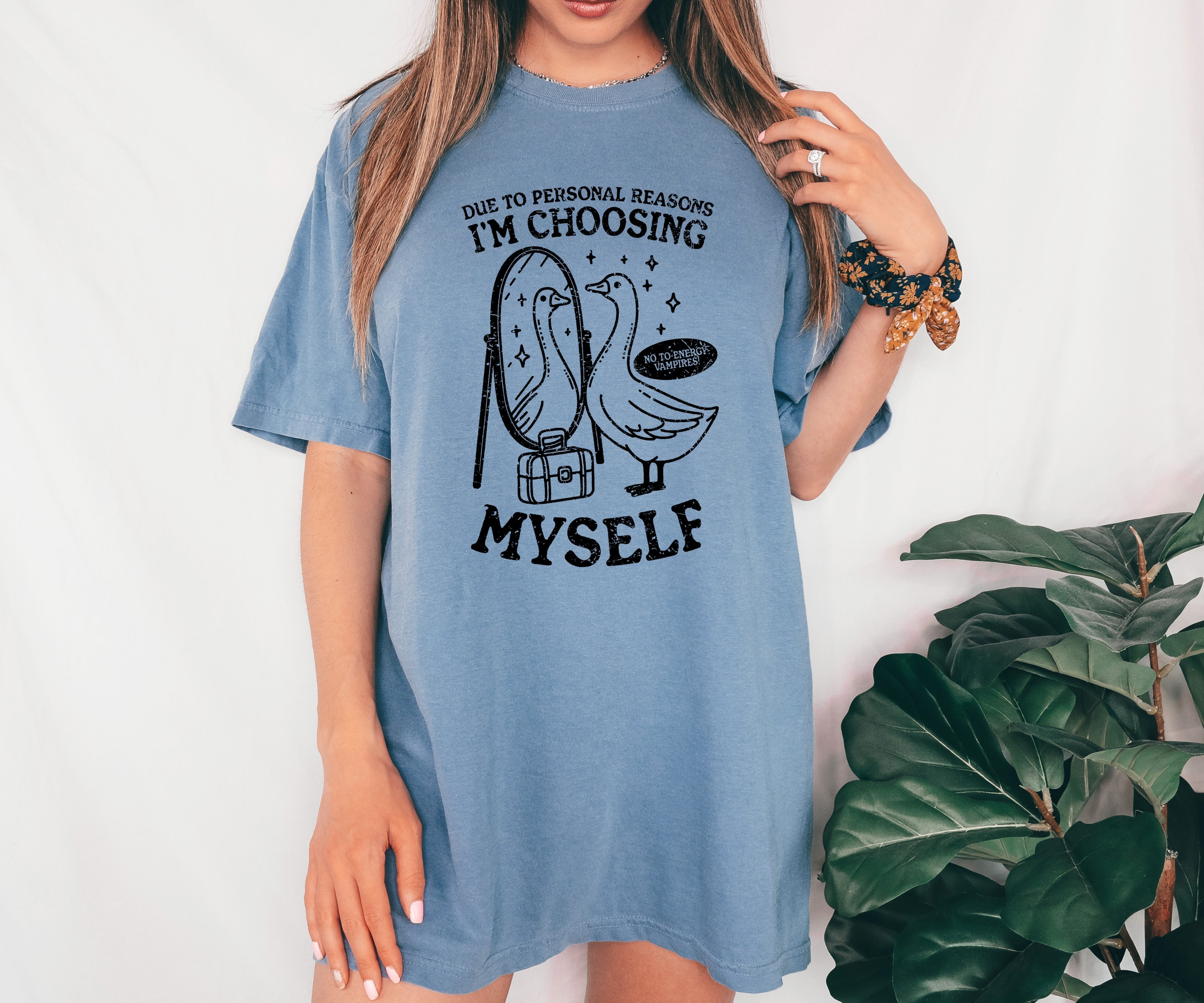 Choosing Myself, Good, Mental Health, Self Care, Funny, Aesthetic, Meme, Tshirt Comfort Colors T-Shirt Refinery No. 1