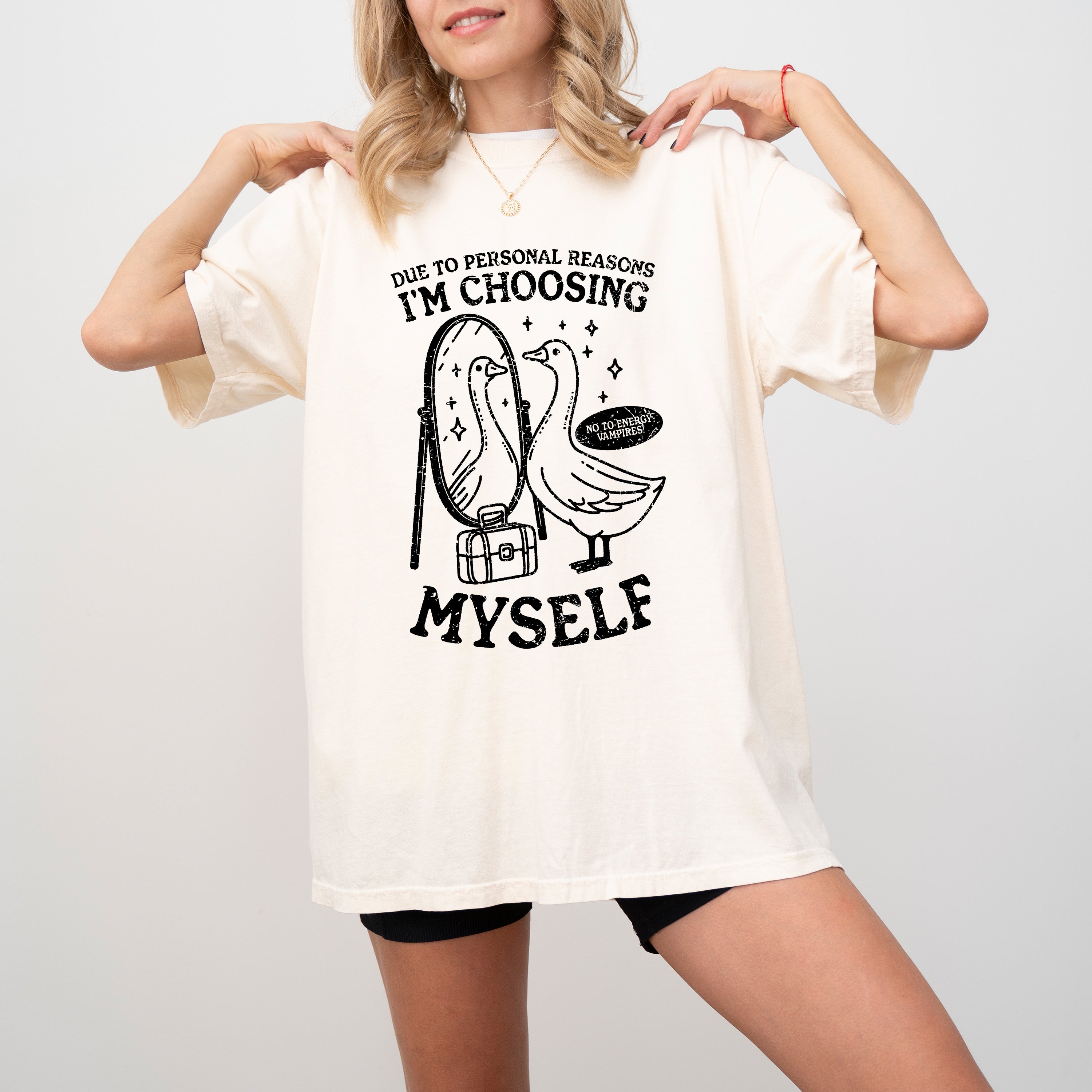 Choosing Myself, Good, Mental Health, Self Care, Funny, Aesthetic, Meme, Tshirt Comfort Colors T-Shirt Refinery No. 1