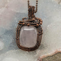 Clear Quartz Crystal Copper Wire Wrap Pendant Handcrafted Crystal Destiny